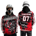 Custom Red Racing Motocross Hoodie Dirt Bike Motorcycle Hoodie