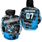 Custom Blue Racing Motocross Hoodie Dirt Bike Motorcycle Hoodie