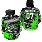 Custom Green Racing Motocross Hoodie Dirt Bike Motorcycle Hoodie