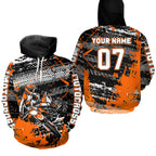 Custom Orange Racing Motocross Hoodie Dirt Bike Motorcycle Hoodie
