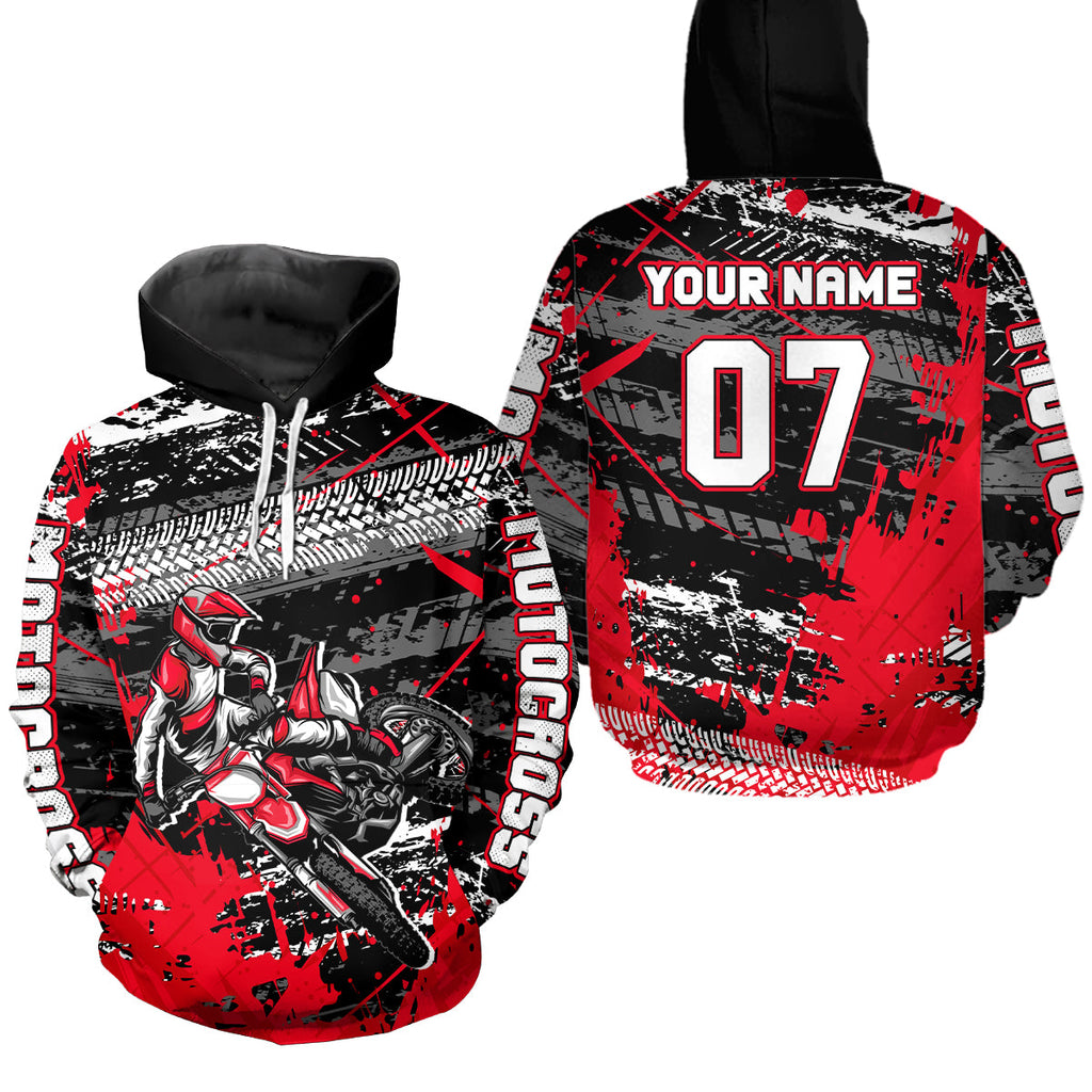 Custom Red Racing Motocross Hoodie Dirt Bike Motorcycle Hoodie