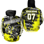 Custom Yellow Racing Motocross Hoodie Dirt Bike Motorcycle Hoodie