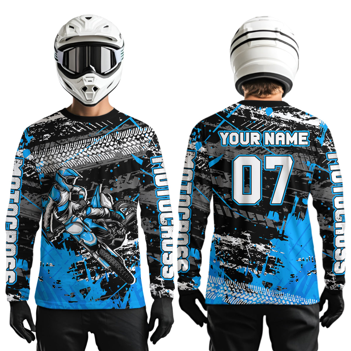 Blue Motocross Jersey Racing Custom Dirt Bike Shirts +
