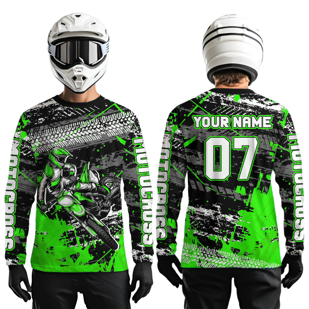 Green Motocross Jersey Racing Custom Dirt Bike Shirts +
