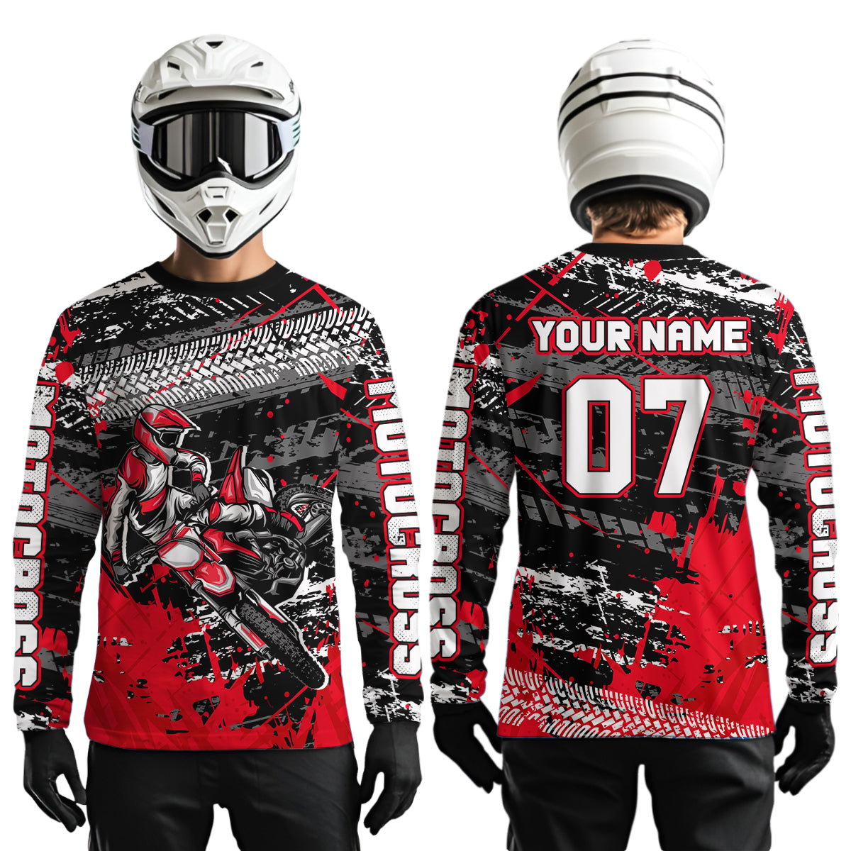 Red Motocross Jersey Racing Custom Dirt Bike Shirts +