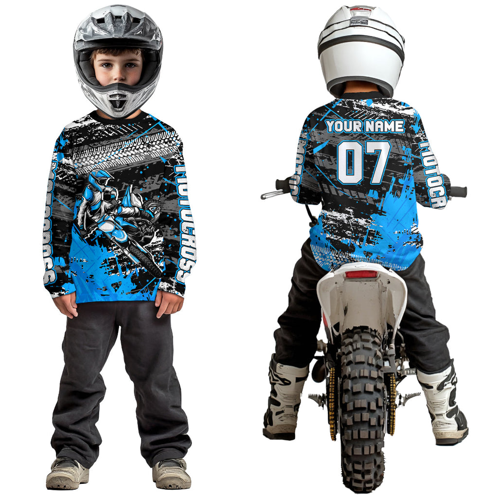 Blue Motocross Jersey Racing Custom Dirt Bike Shirts +