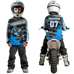 Blue Motocross Jersey Racing Custom Dirt Bike Shirts +