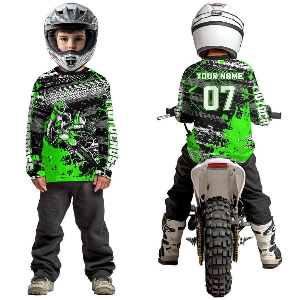Green Motocross Jersey Racing Custom Dirt Bike Shirts +