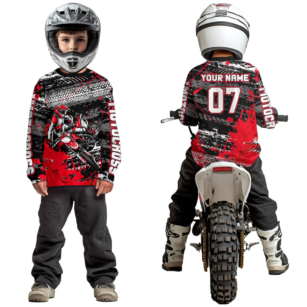 Red Motocross Jersey Racing Custom Dirt Bike Shirts +