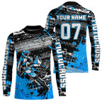 Blue Motocross Jersey Racing Custom Dirt Bike Shirts +