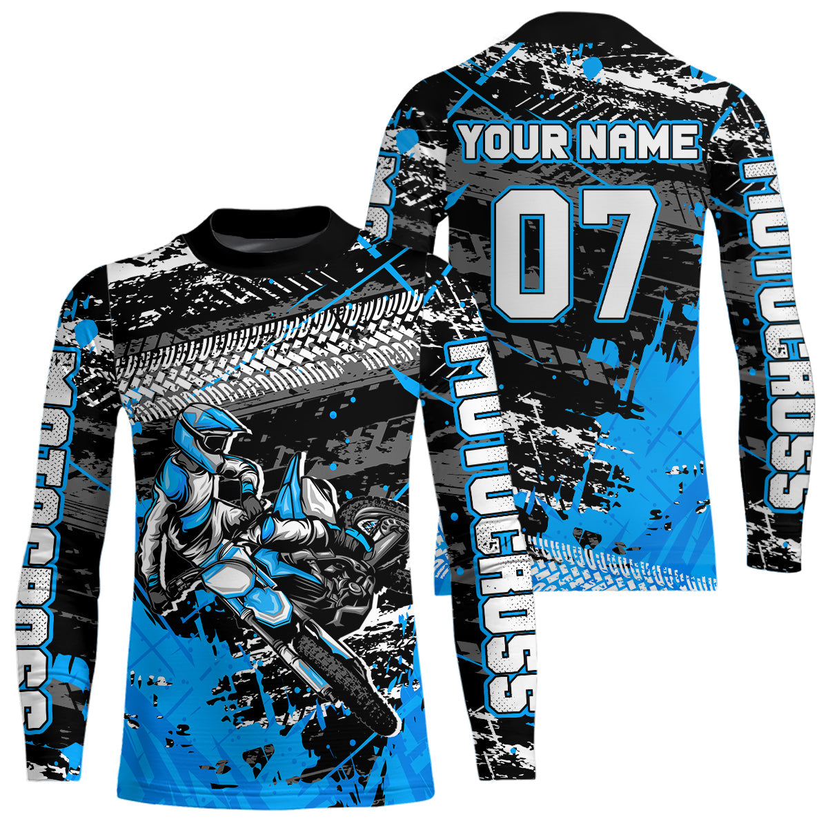 Blue Motocross Jersey Racing Custom Dirt Bike Shirts +