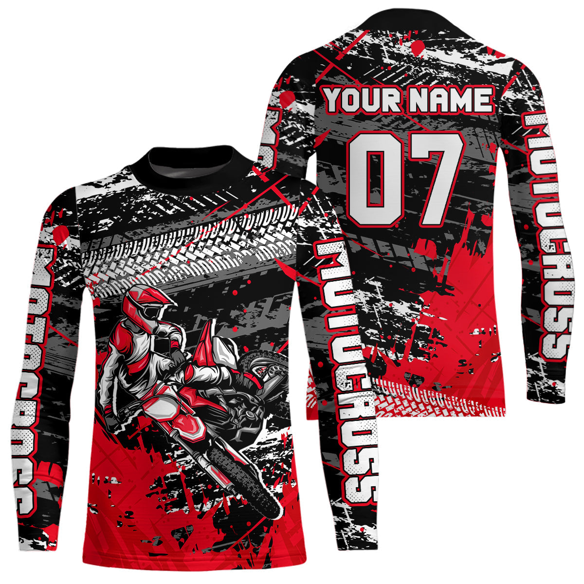 Red Motocross Jersey Racing Custom Dirt Bike Shirts +