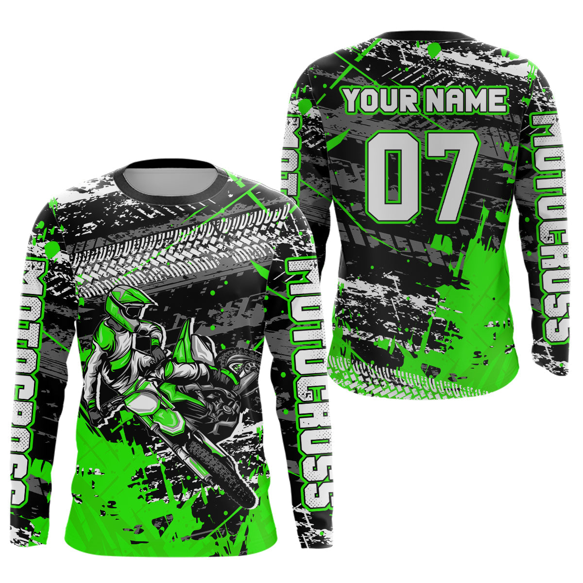Green Motocross Jersey Racing Custom Dirt Bike Shirts +