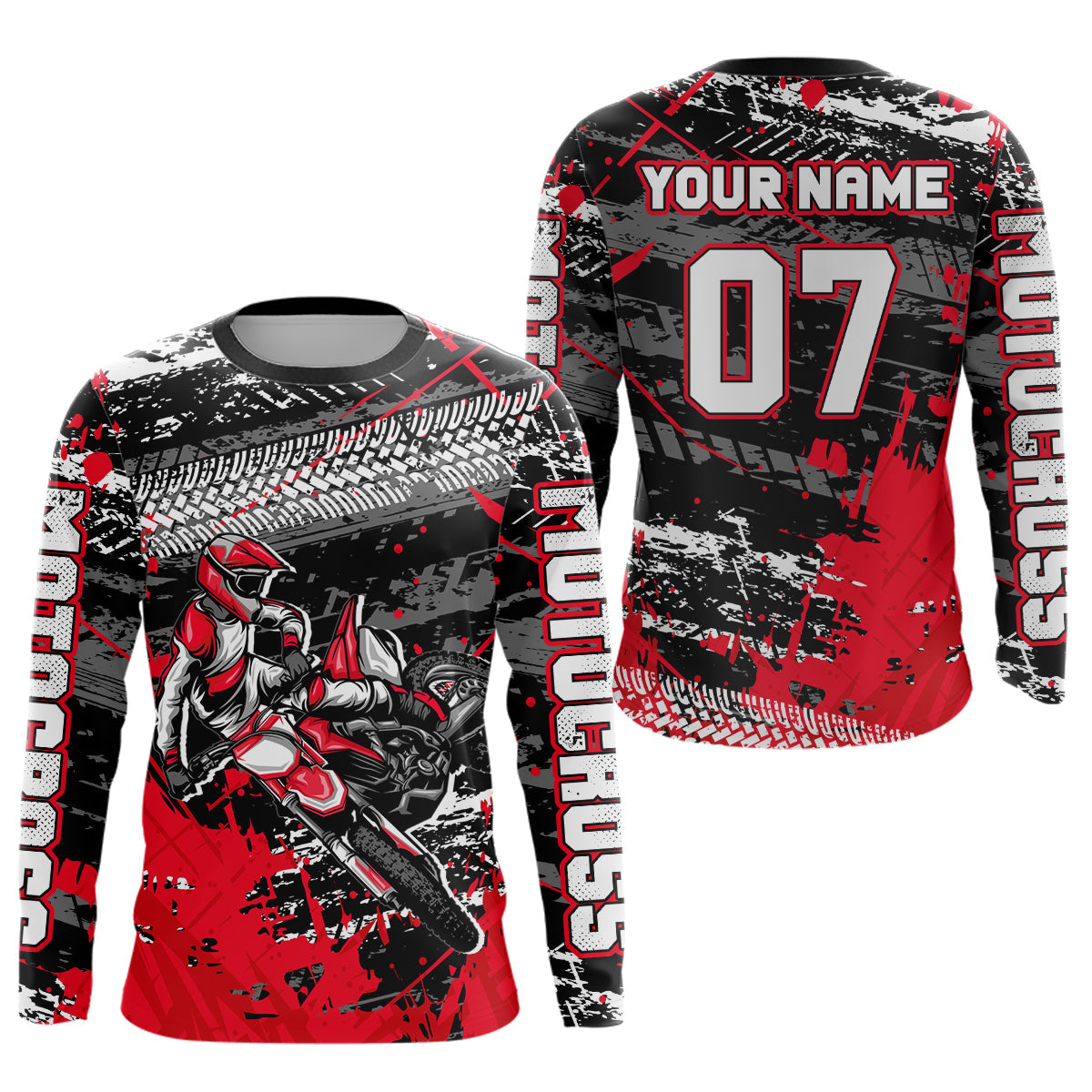 Red Motocross Jersey Racing Custom Dirt Bike Shirts +
