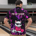 Custom Funny Cat Bowling Bowling Jersey Bowling Team Shirts Polo & 1/4 Zip