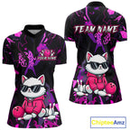 Custom Funny Cat Bowling Bowling Jersey Bowling Team Shirts Polo & 1/4 Zip
