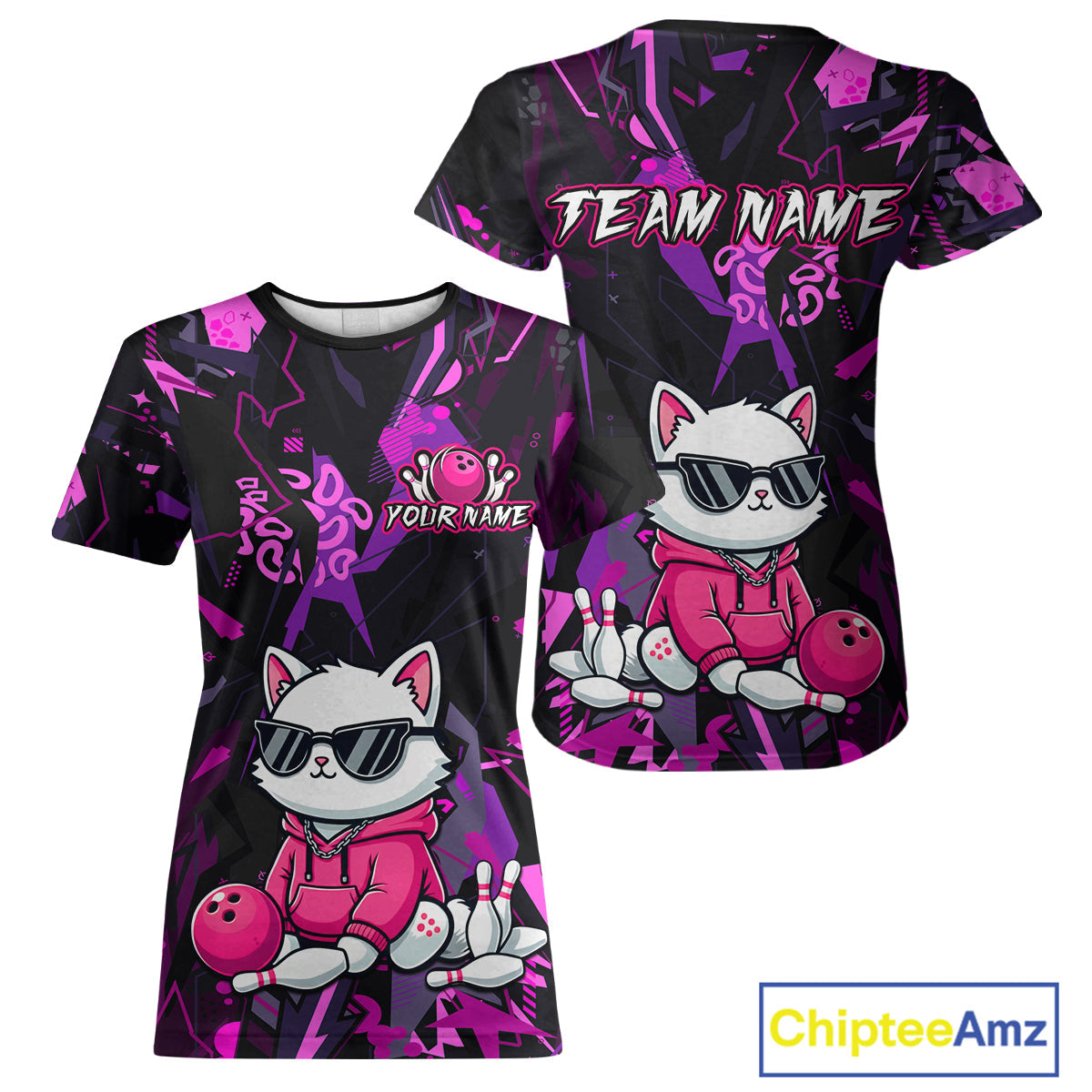 Custom Funny Cat Bowling Jersey Bowling Uniform Bowling Team Shirts