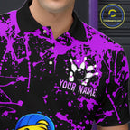 Custom Purple Funny Chick Bowling Team Shirts Chicken Bowling League Polo & 1/4 Zip