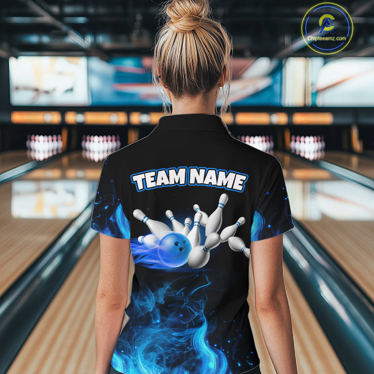 Black And Blue Flame Grim Reaper Custom Skull Bowling Shirts Bowling Team Jerseys
