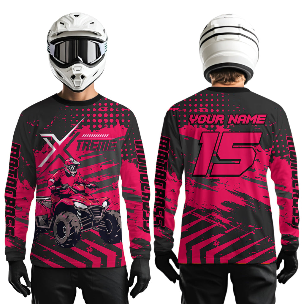Custom Pink Off-Road Quad Bike Shirt Extreme ATV Motocross Shirts +
