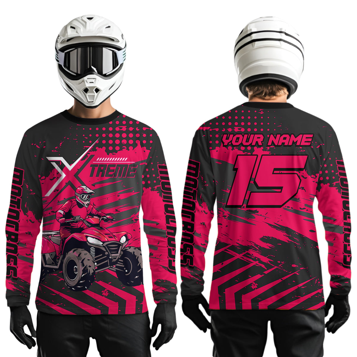 Custom Pink Off-Road Quad Bike Shirt Extreme ATV Motocross Shirts +