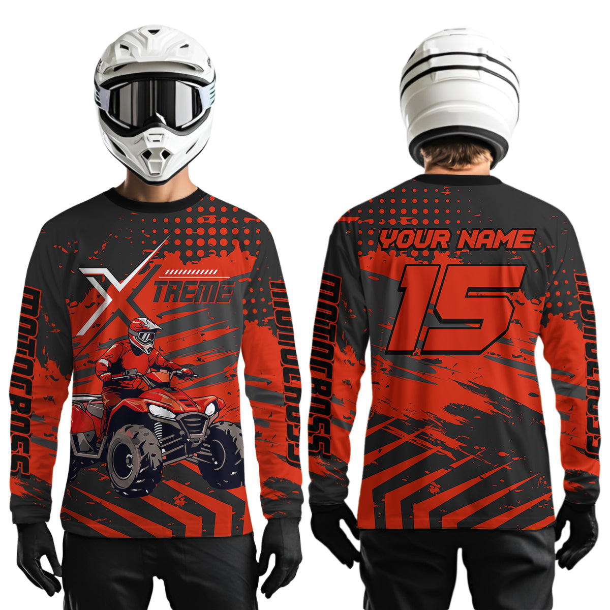 Custom Red Off-Road Quad Bike Shirt Extreme ATV Motocross Shirts +