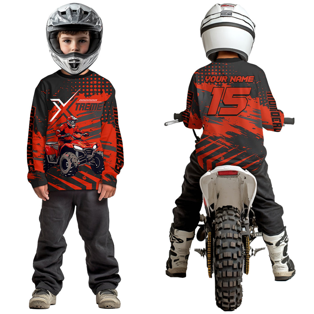 Custom Red Off-Road Quad Bike Shirt Extreme ATV Motocross Shirts +