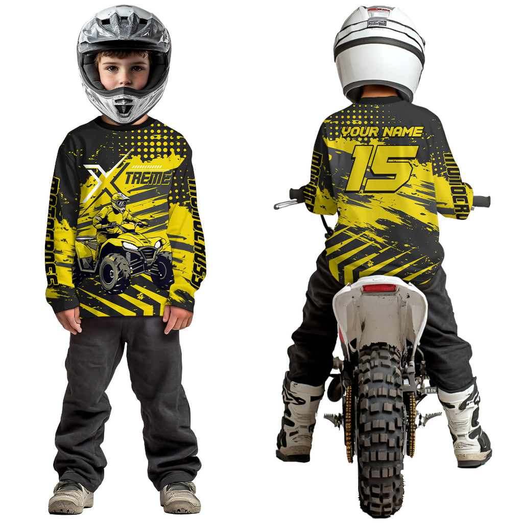 Custom Yellow Off-Road Quad Bike Shirt Extreme ATV Motocross Shirts +