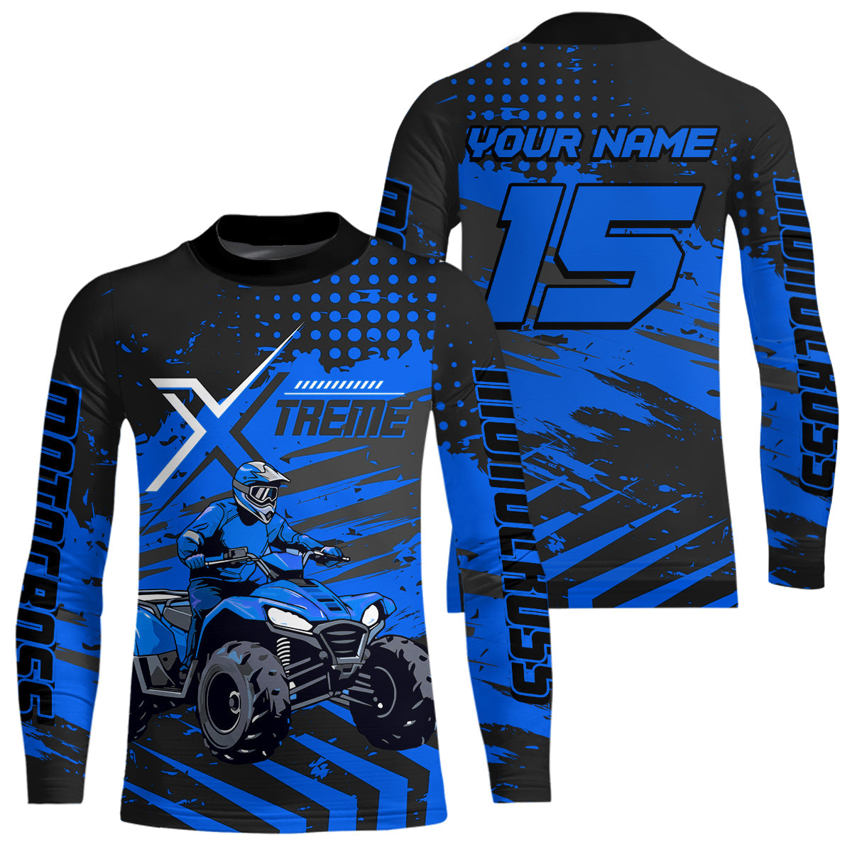 Custom Blue Off-Road Quad Bike Shirt Extreme ATV Motocross Shirts +
