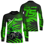 Custom Green Off-Road Quad Bike Shirt Extreme ATV Motocross Shirts +