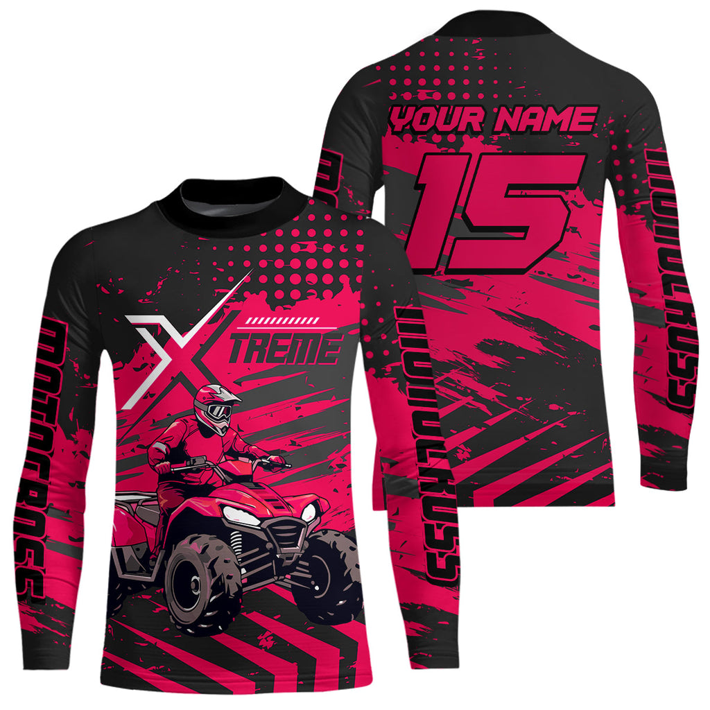 Custom Pink Off-Road Quad Bike Shirt Extreme ATV Motocross Shirts +