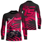 Custom Pink Off-Road Quad Bike Shirt Extreme ATV Motocross Shirts +