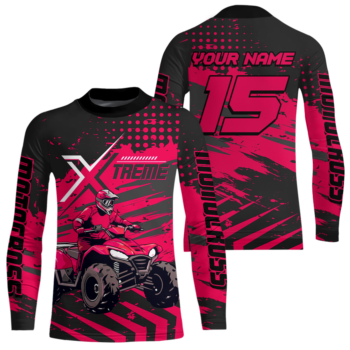 Custom Pink Off-Road Quad Bike Shirt Extreme ATV Motocross Shirts +