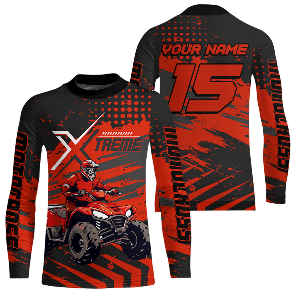 Custom Red Off-Road Quad Bike Shirt Extreme ATV Motocross Shirts +