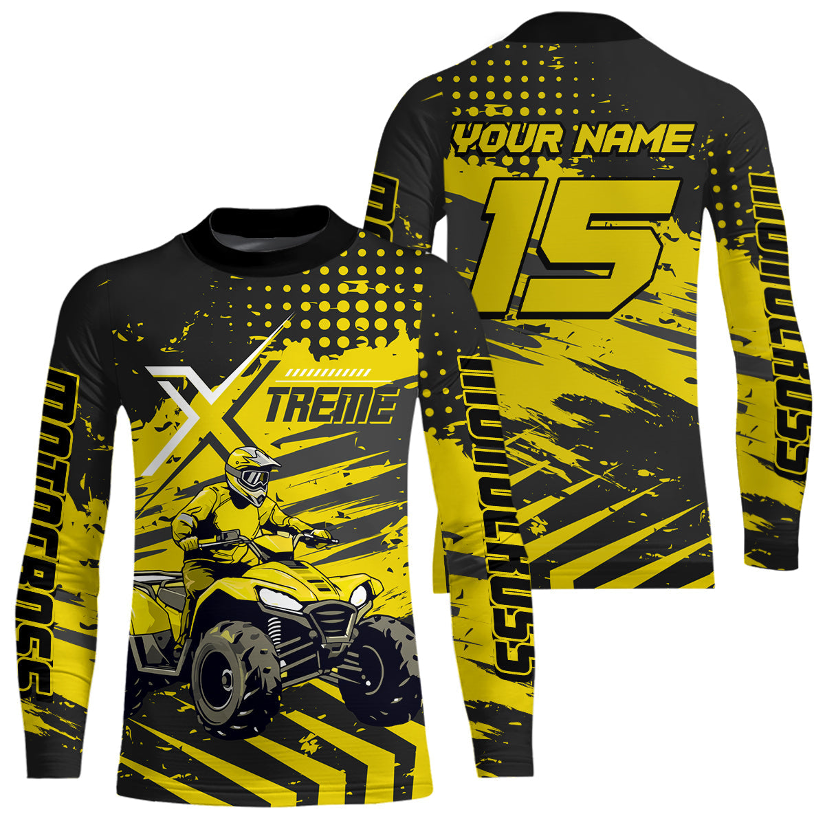Custom Yellow Off-Road Quad Bike Shirt Extreme ATV Motocross Shirts +