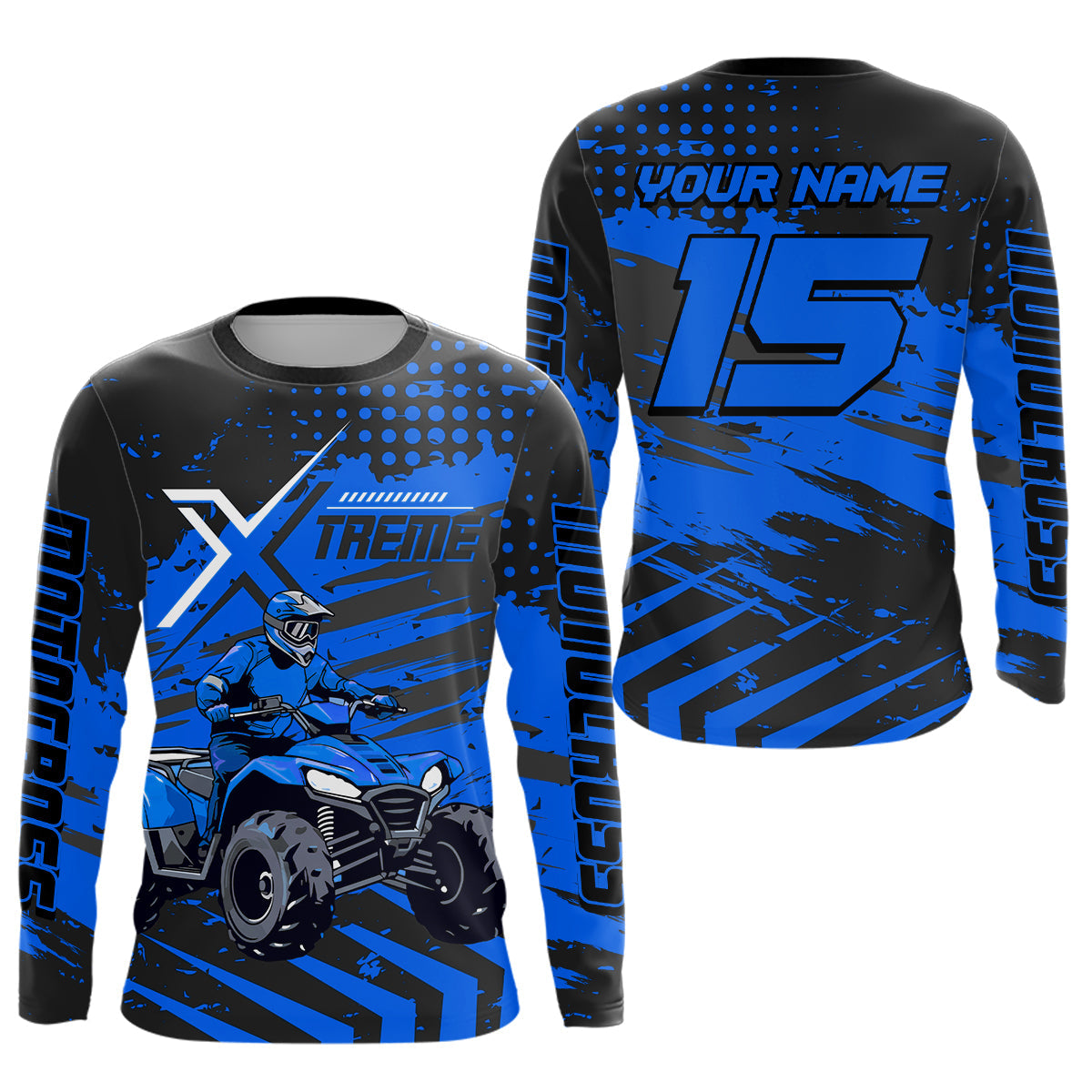 Custom Blue Off-Road Quad Bike Shirt Extreme ATV Motocross Shirts +