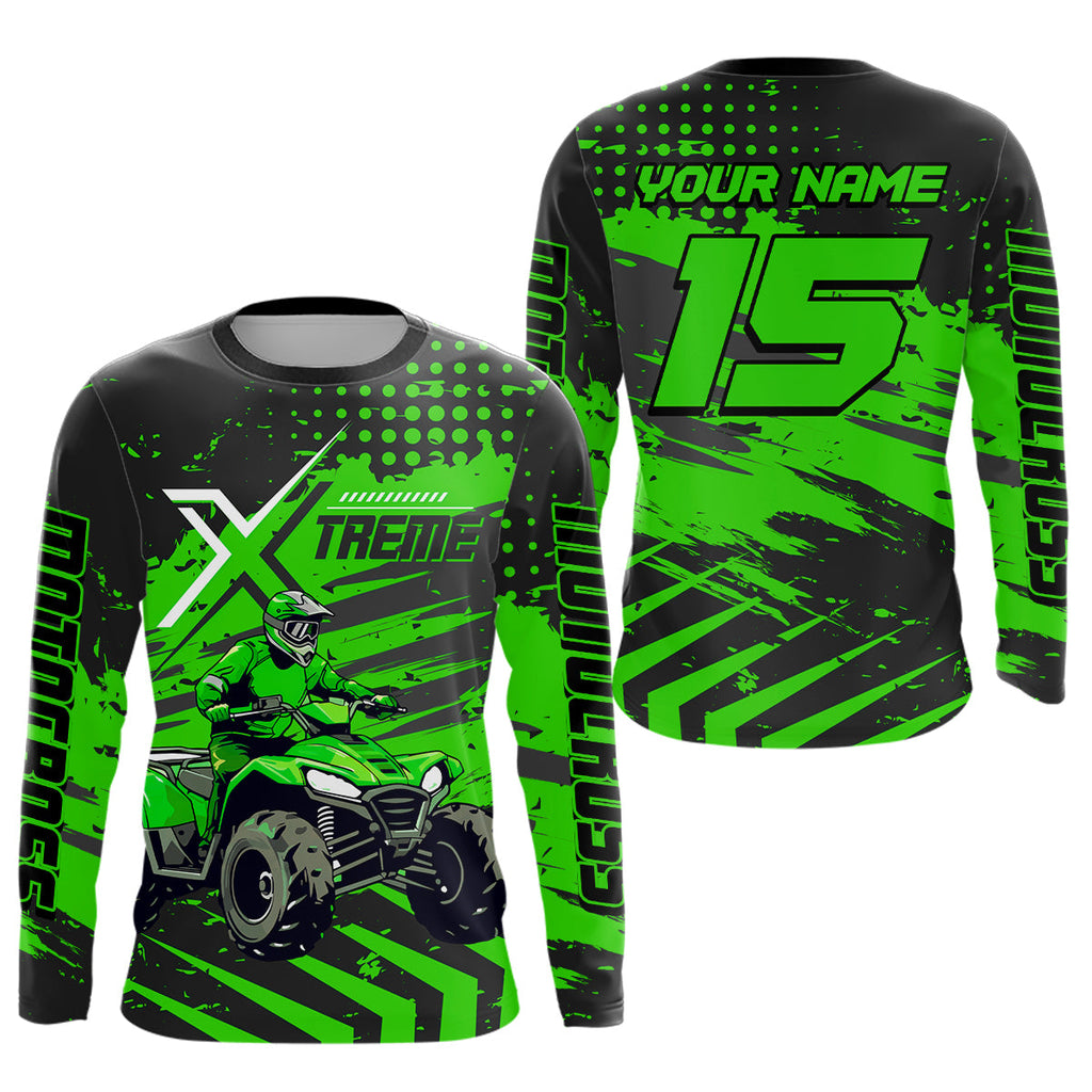Custom Green Off-Road Quad Bike Shirt Extreme ATV Motocross Shirts +