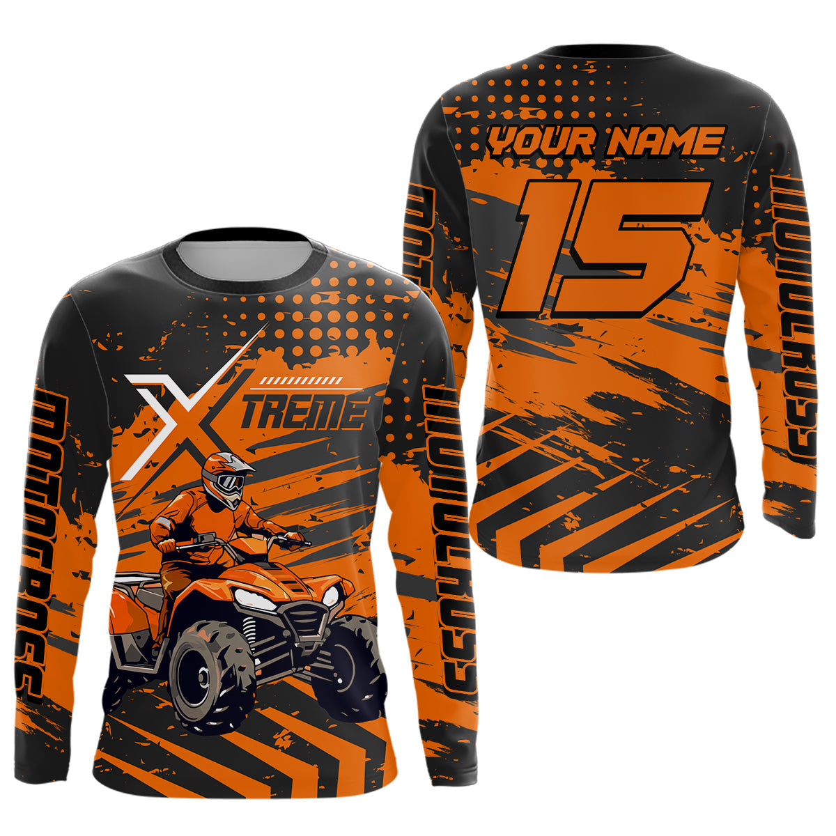 Custom Orange Off-Road Quad Bike Shirt Extreme ATV Motocross Shirts +