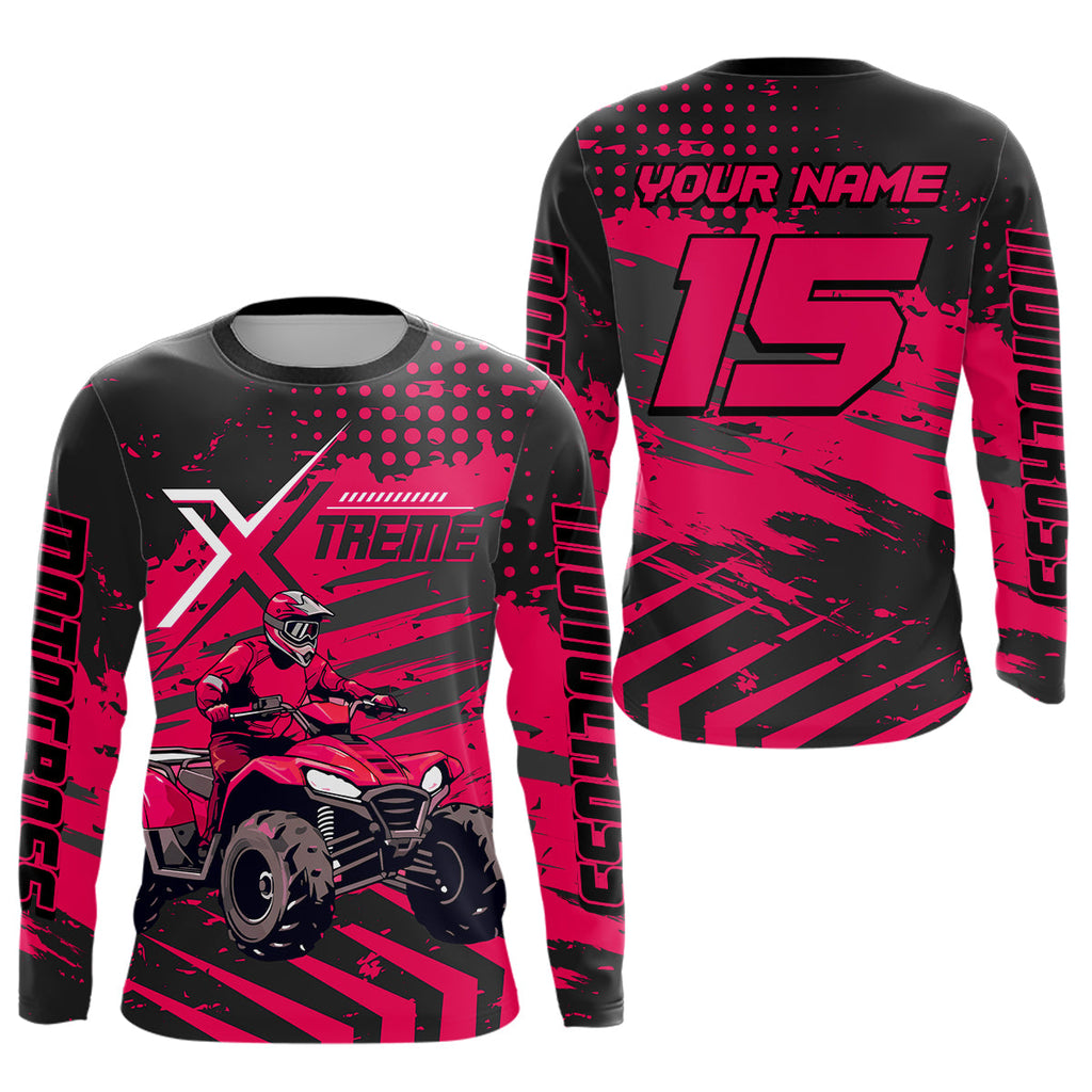Custom Pink Off-Road Quad Bike Shirt Extreme ATV Motocross Shirts +