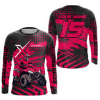Custom Pink Off-Road Quad Bike Shirt Extreme ATV Motocross Shirts +