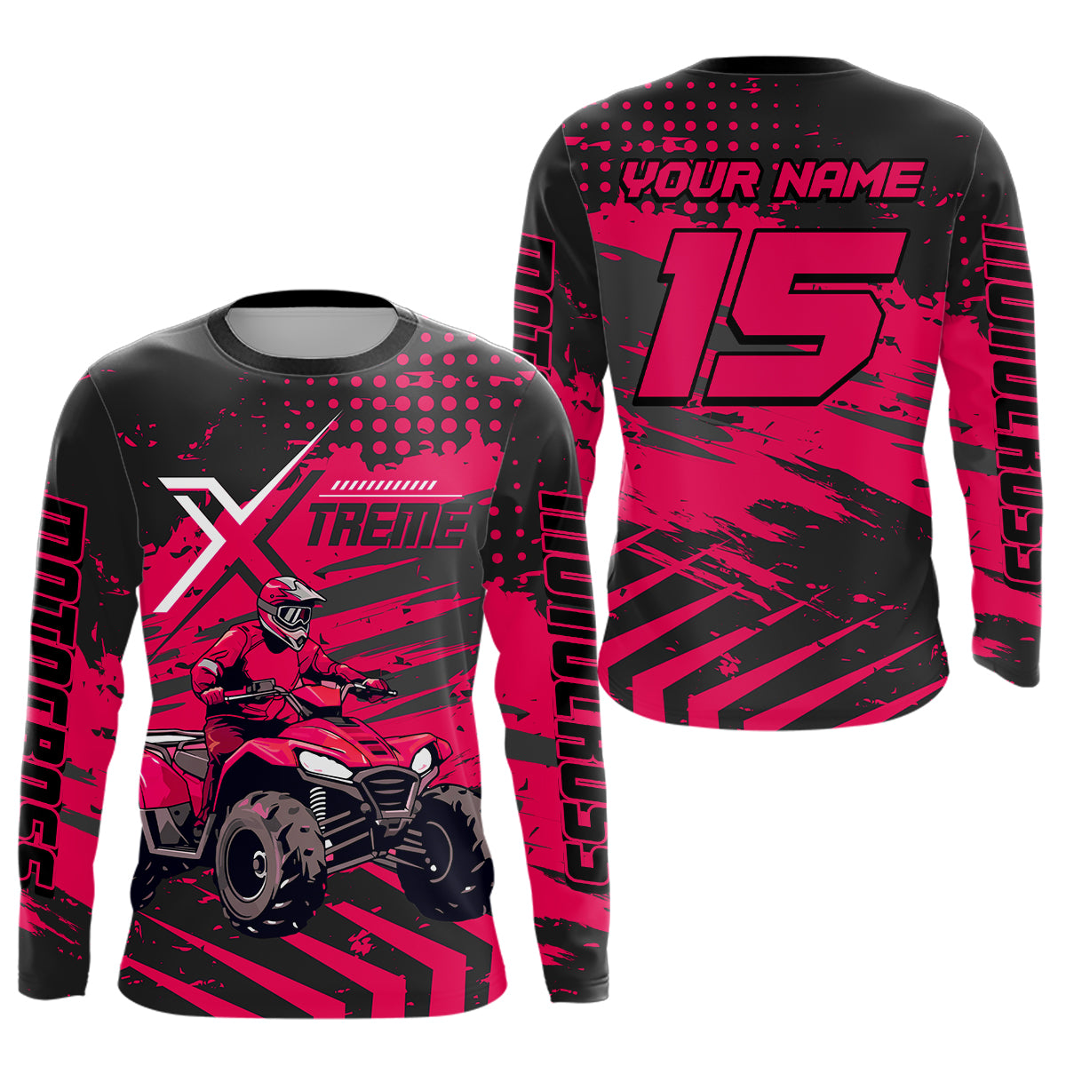 Custom Pink Off-Road Quad Bike Shirt Extreme ATV Motocross Shirts +