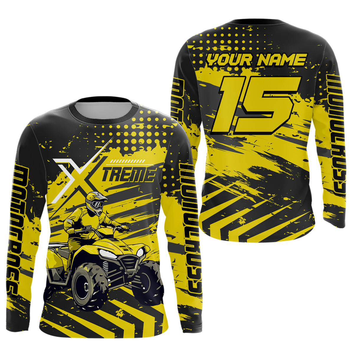 Custom Yellow Off-Road Quad Bike Shirt Extreme ATV Motocross Shirts +
