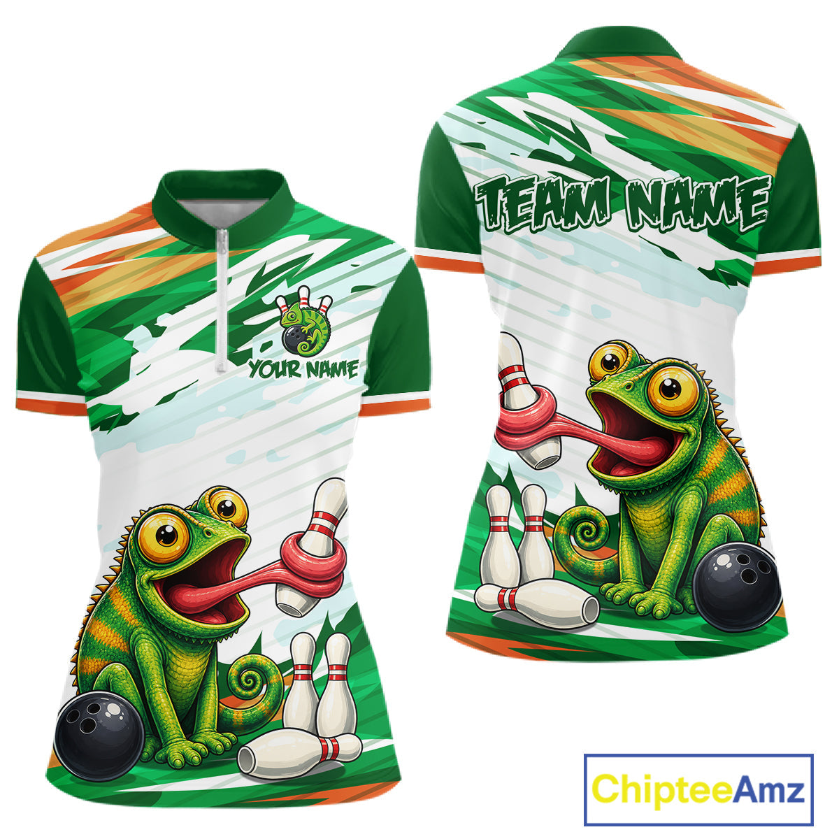 Custom Funny Chameleon Bowling Jersey Bowling Team Shirts Bowling League