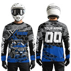 Custom Blue UTV Off-Road UTV Motocross Racing Shirt Side by Side UTV Off-Road Shirts +