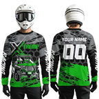 Custom Green UTV Off-Road UTV Motocross Racing Shirt Side by Side UTV Off-Road Shirts +