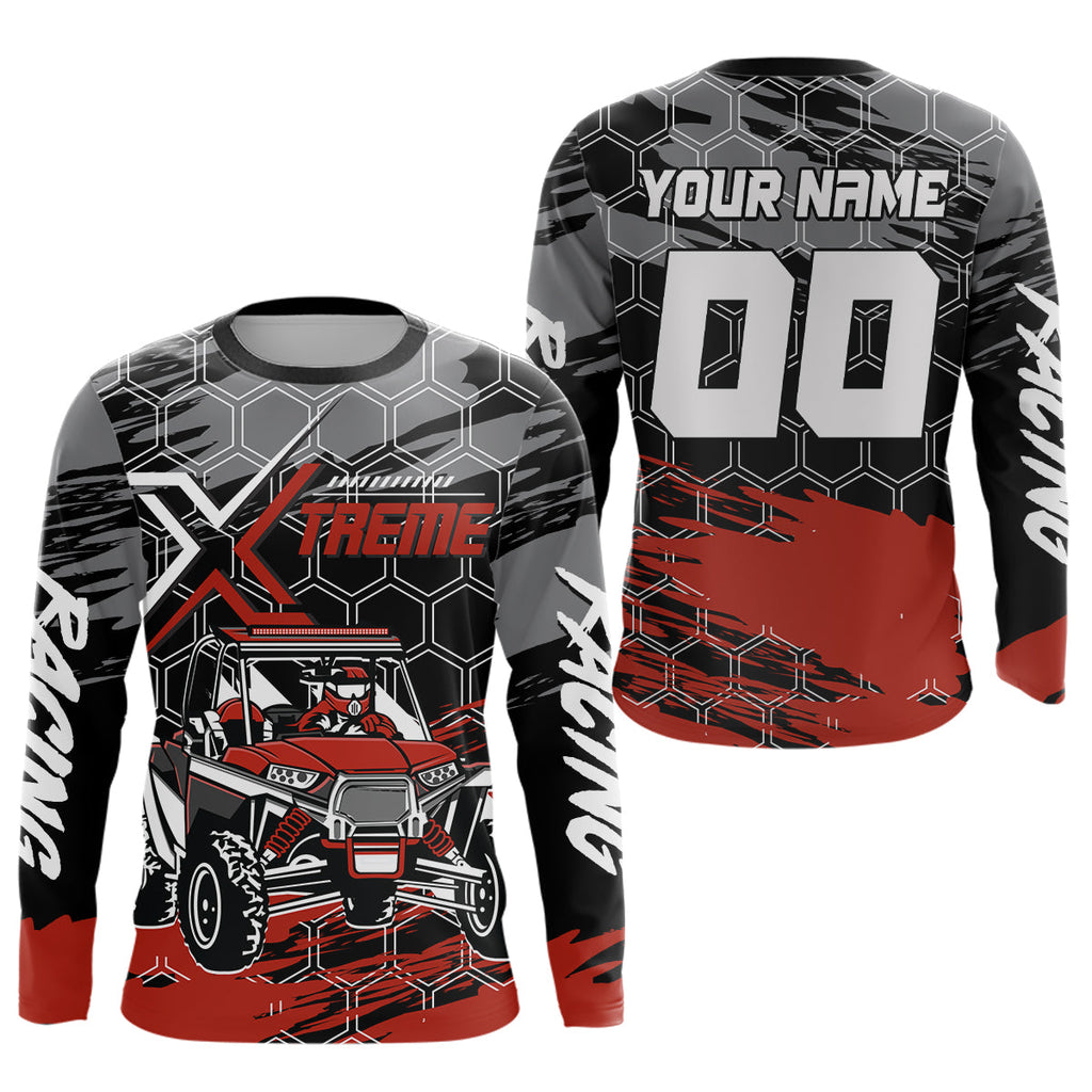 Custom Red UTV Off-Road UTV Motocross Racing Shirt Side by Side UTV Off-Road Shirts +