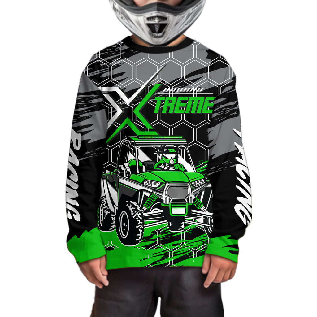 Custom Green UTV Off-Road UTV Motocross Racing Shirt Side by Side UTV Off-Road Shirts +