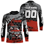 Custom Red UTV Off-Road UTV Motocross Racing Shirt Side by Side UTV Off-Road Shirts +