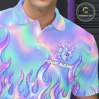 Custom Holographic Flame Bowling Shirts, Bowling Team Jersey Bowling Tournament