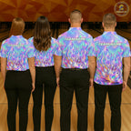 Custom Holographic Flame Bowling Shirts, Bowling Team Jersey Bowling Tournament